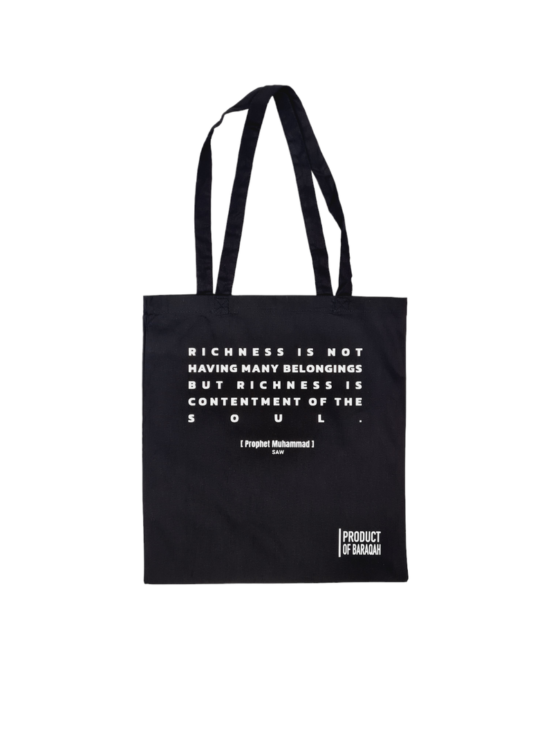 RICHNESS QUOTE Tote - Black