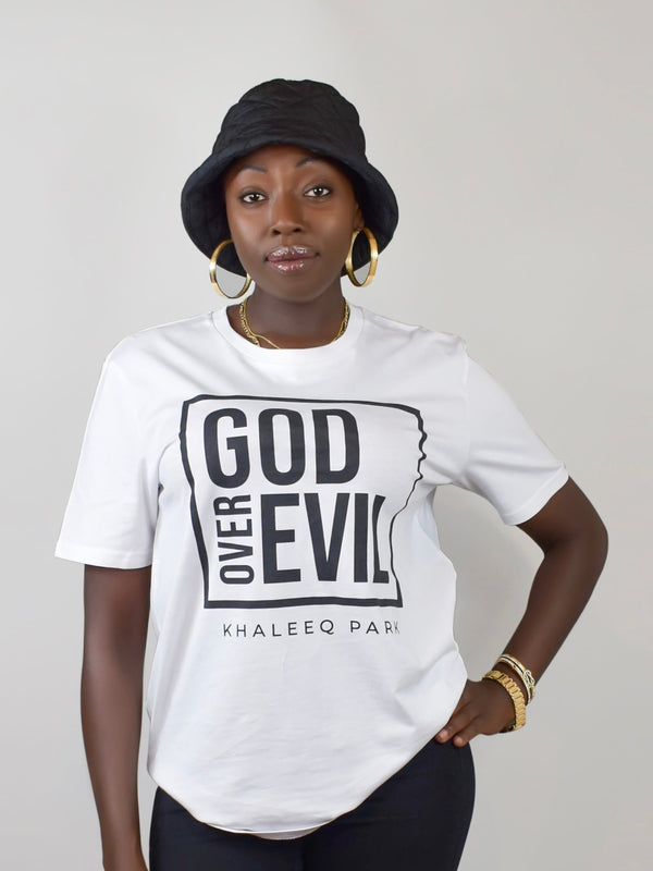 GOD OVER EVIL Tee - White