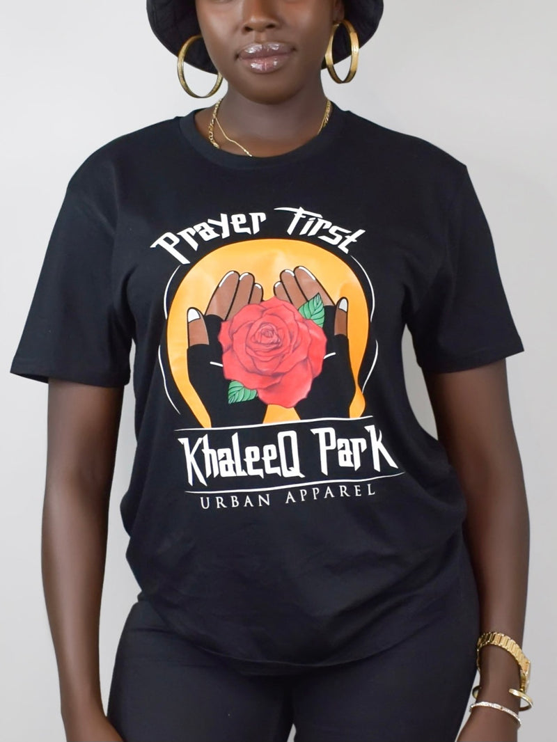 PRAYER FIRST Graphic Tee - Black