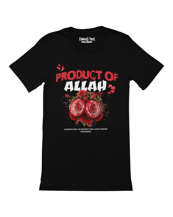 PRODUCT OF ALLAH CONCRETE ROSE Tee - Black