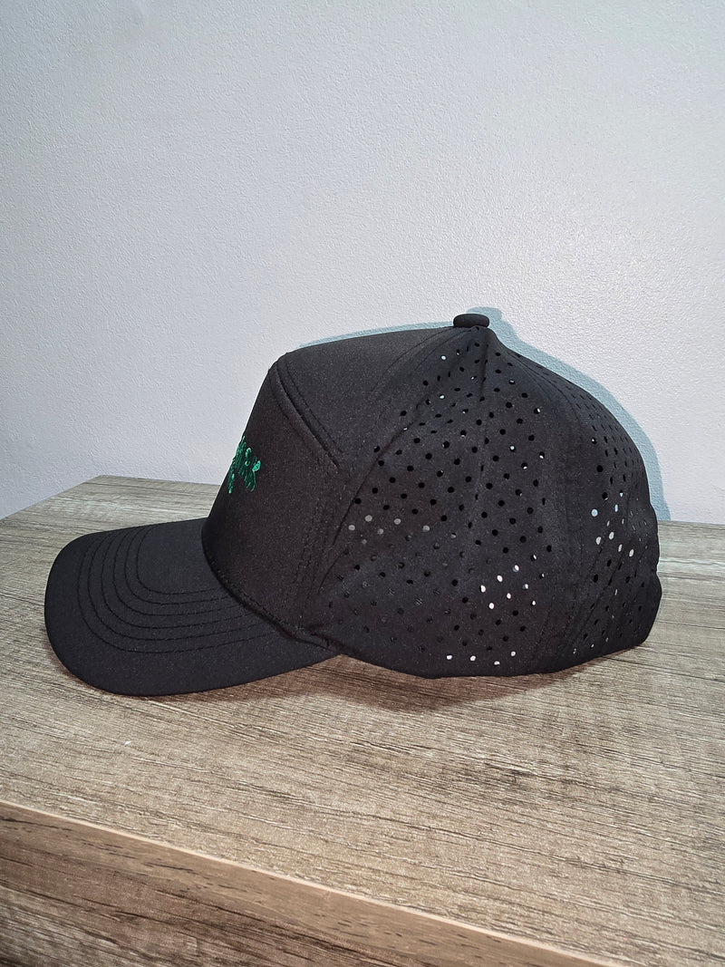 KHALEEQ PARK URBAN APPAREL Light Mesh Strapback Trucker Cap - Black