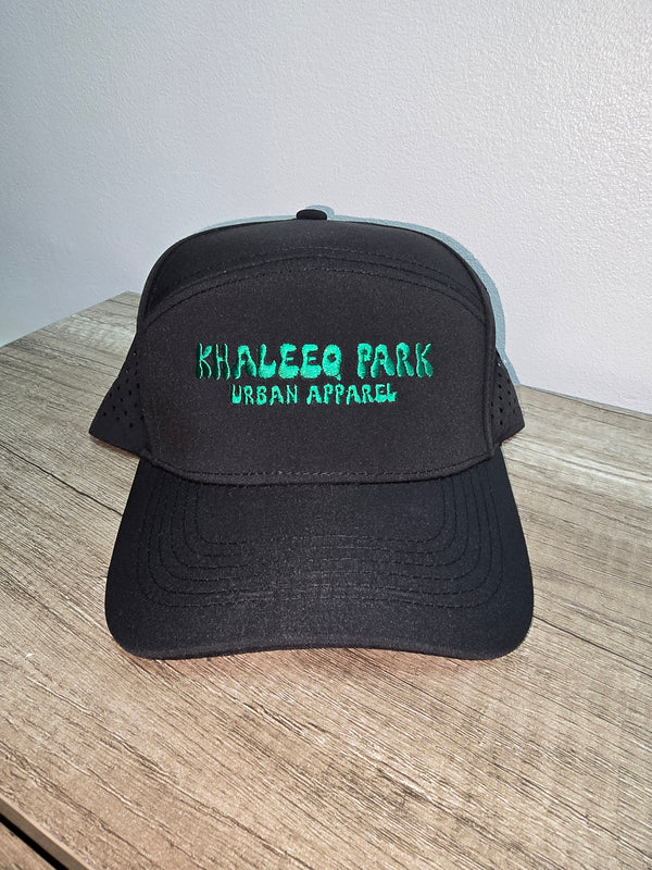 KHALEEQ PARK URBAN APPAREL Light Mesh Strapback Trucker Cap - Black