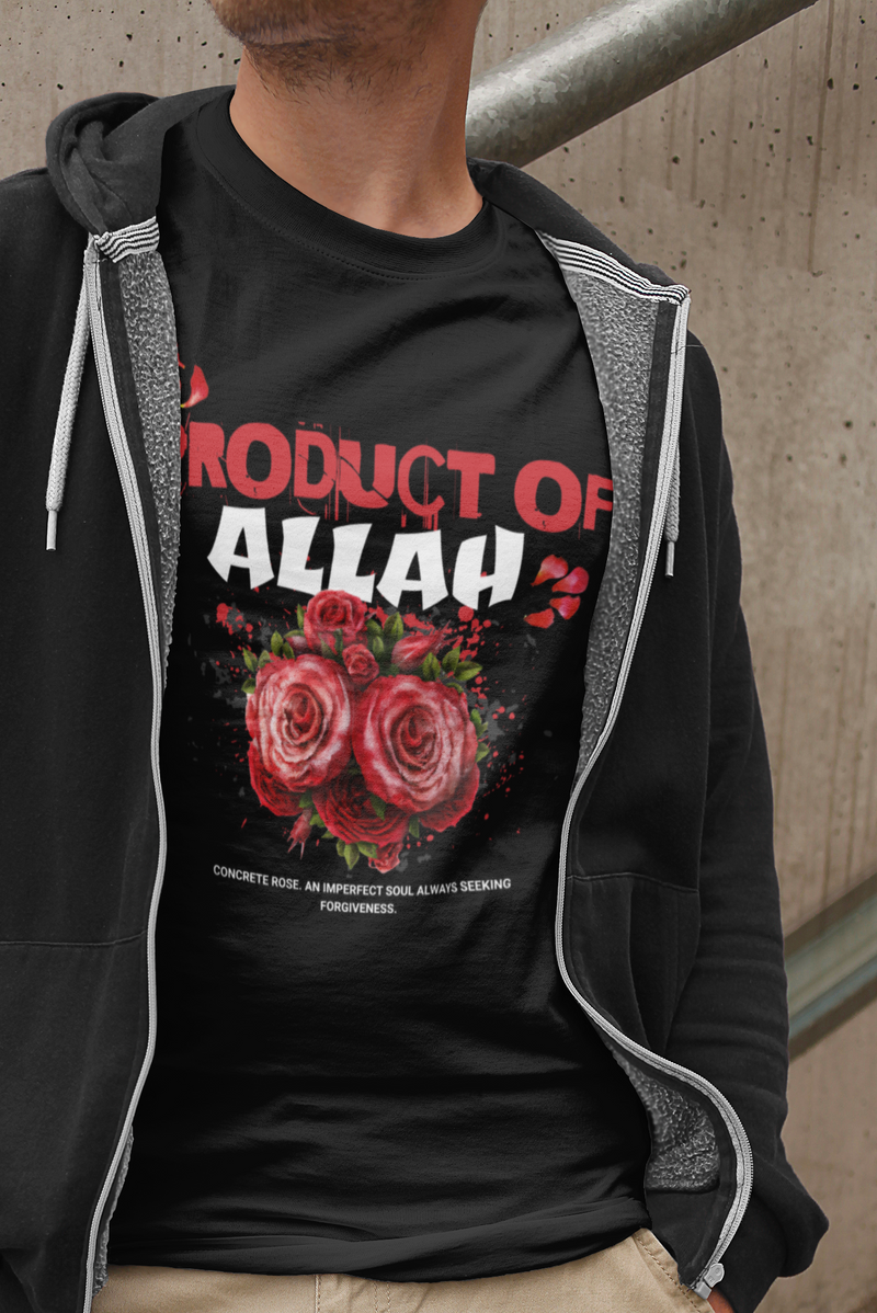 PRODUCT OF ALLAH CONCRETE ROSE Tee - Black