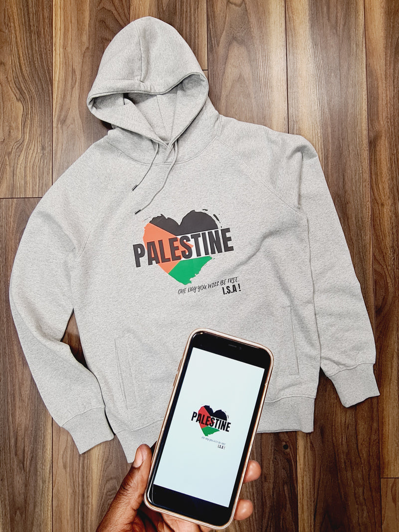 FREE PALESTINE Hoodie - Grey