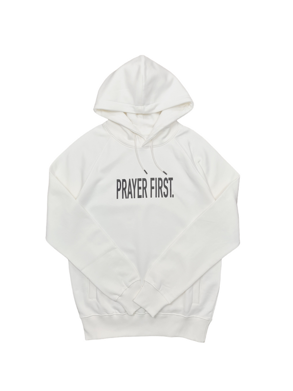 PRAYER FIRST Hoodie - White