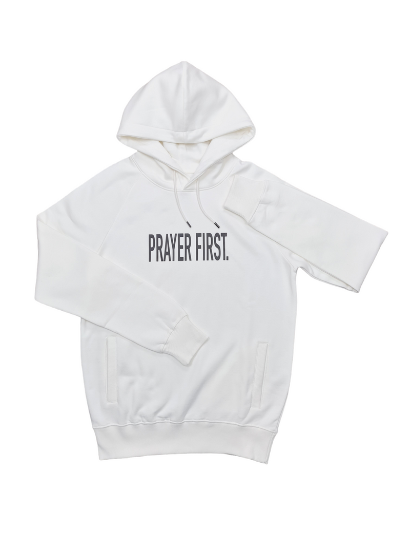 PRAYER FIRST Hoodie - White